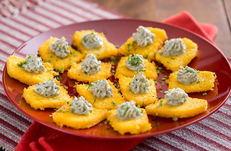Canapés de Polenta e Gorgonzola