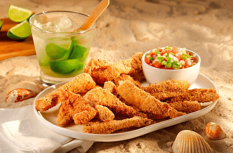Filezinhos de Peixe Empanados com Vinagrete (Rio de Janeiro)